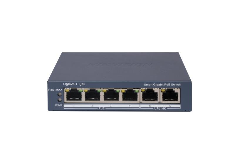 محول شبكي (Switch)ذكي PoE بعدد 4 منافذ جيجابت (4-Port Gigabit Smart PoE Switch)DS-3E1506P-EI
