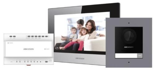 طقم إنتركم فيديو عبر IP بنظام سلكين (Two Wire IP Bundle) الموديل: DS-KIS702Y-P
