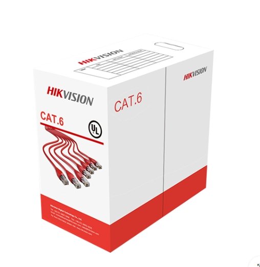 هيكفيجن كيبل شبكة ابيض كات 6 كرتون 305متر Hikvision Network Cable Cat6 24AWG White (305m per box) (CCA,0.565 mm)