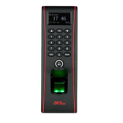 جهاز قارئ بصمة وبطاقات قرب (Proximity) مزود بواجهة اتصال RS485، مع تصنيف حماية IP65 للاستخدام الخارجي، ويدعم بطاقات RFID بتردد TF1700 125kHz.