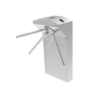 بوابة دخول من نوع حاجز ثلاثي الأرجل (Tripod Turnstile) مزود بذراع إسقاط (Drop Arm) مع وحدة تحكم وقارئ RFID موديل TS1011