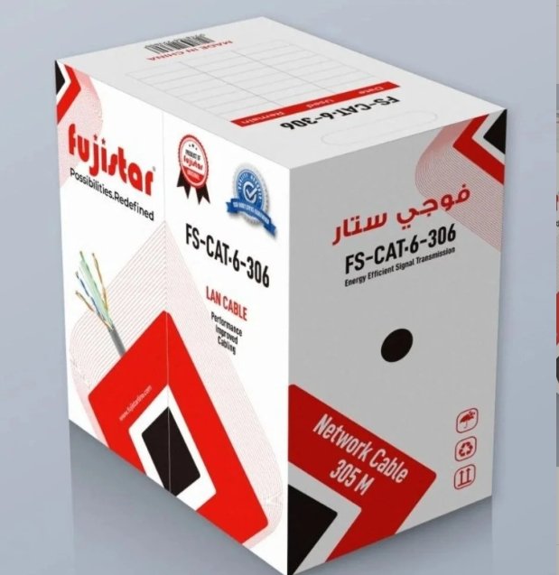 كيبل cat 6 فوجي ستار لفة كاملة 305 متر