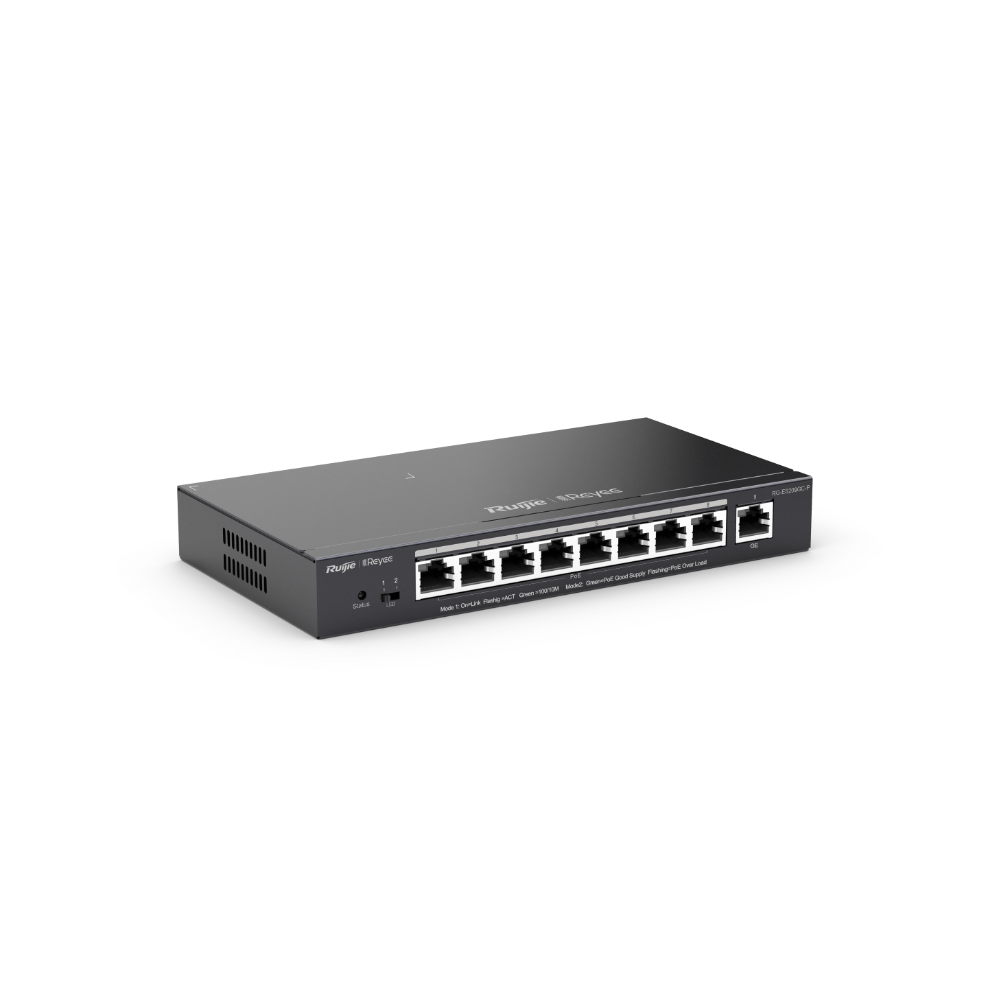 سويتش جيجابت ذكي مُدار عبر السحابة (Smart Cloud Managed) مزود بـ 9 منافذ مع دعم تقنية PoE موديل RG-ES209GC-P