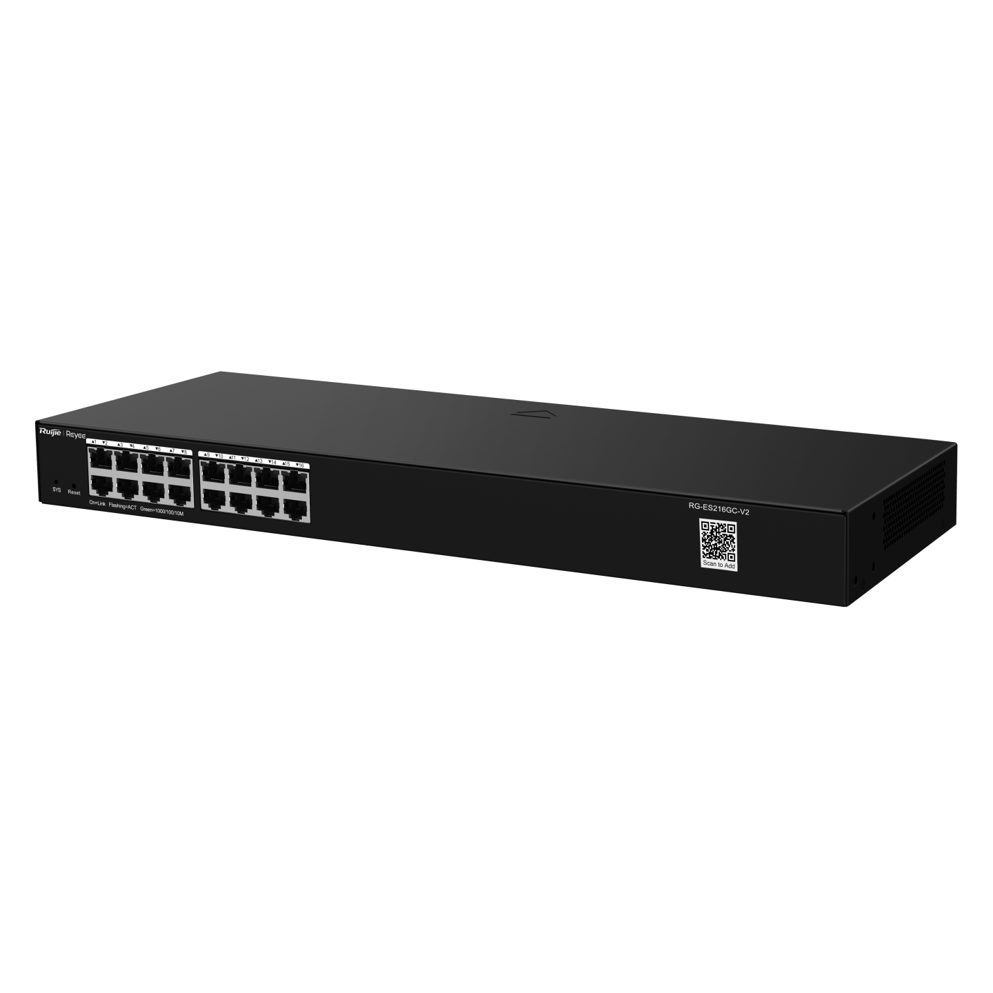 سويتش جيجابت ذكي مُدار عبر السحابة (Smart Cloud Managed) مزود بـ 16 منفذًا، بدون دعم PoE موديل RG-ES216GC-V2