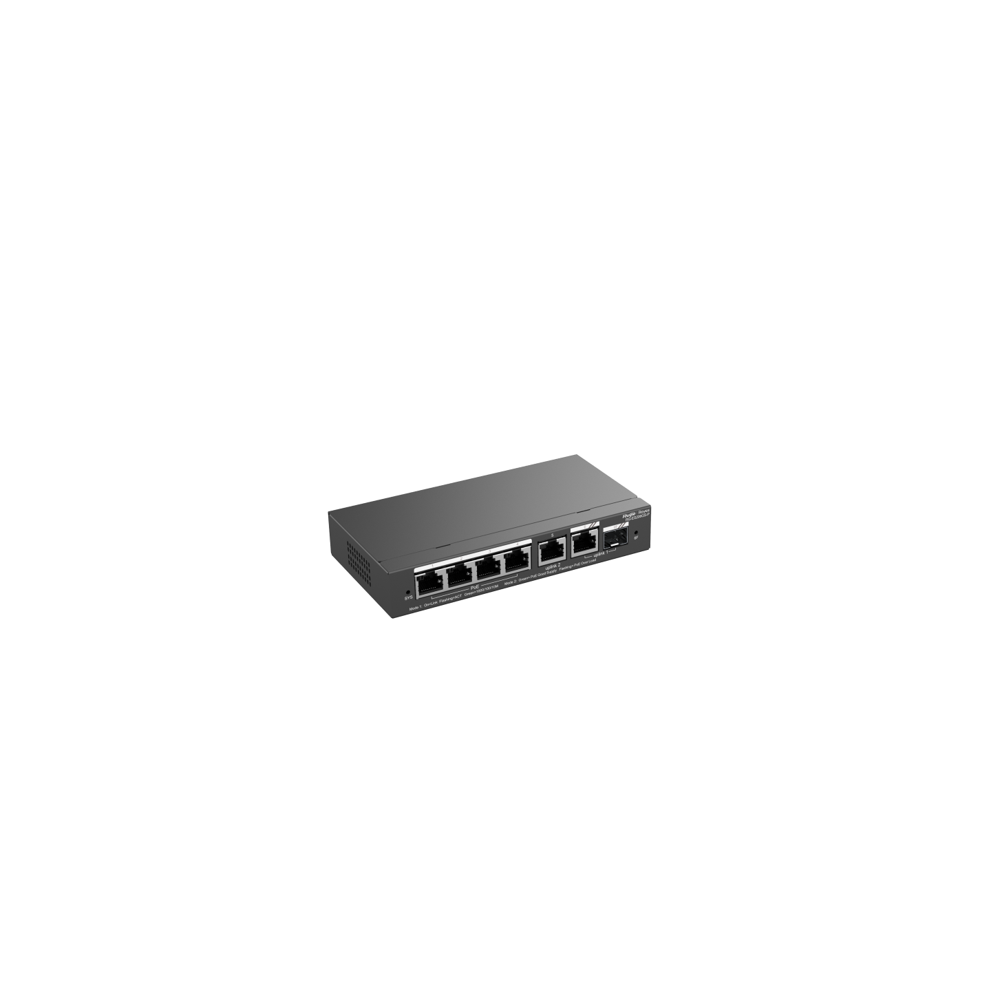 سويتش ذكي جيجابت مُدار عبر السحابة (Smart Cloud Managed) مزود بـ 6 منافذ، مع دعم تقنية PoE موديل RG-ES206GS-P